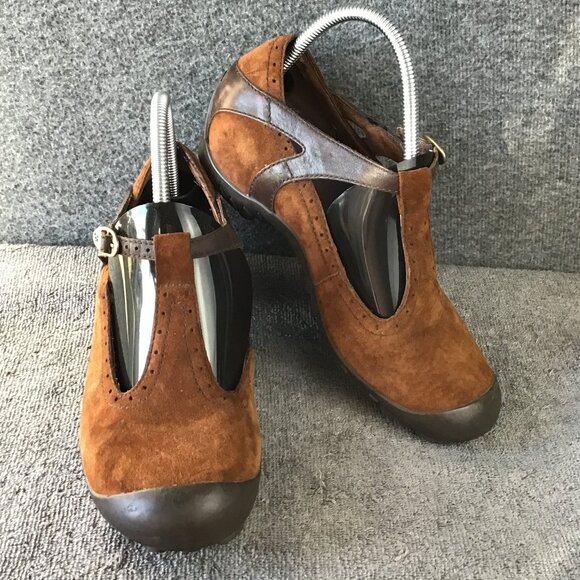Merrell Suede And Leather Dark Spice Brown T-Strap Mary Jane Shoes Sz 8.5 - Picture 1 of 10